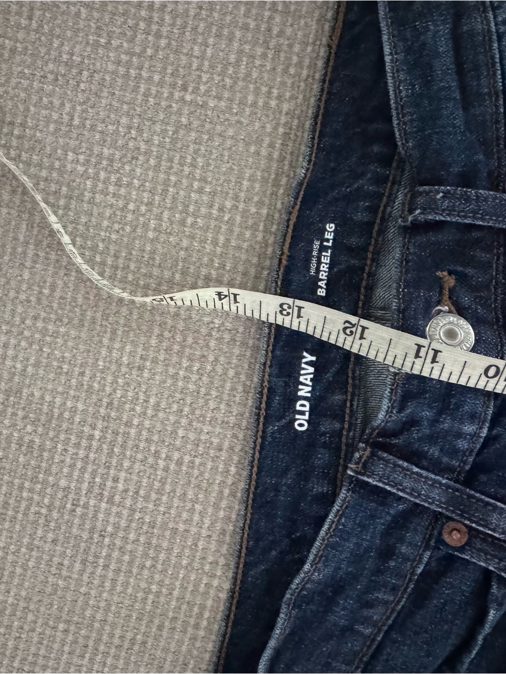 Old Navy Dark Indigo High-Rise Barrel Leg Jeans women 4 - Picture 6 of 8
